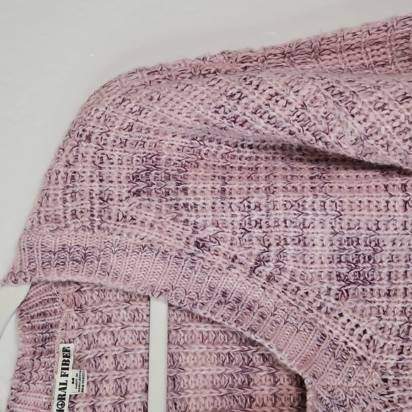 Moral Fiber Women’s Chunky Knit V-Neck Sweater Pink Purple Size M - Picture 4 of 13
